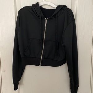 SHEIN black cropped zip up.
